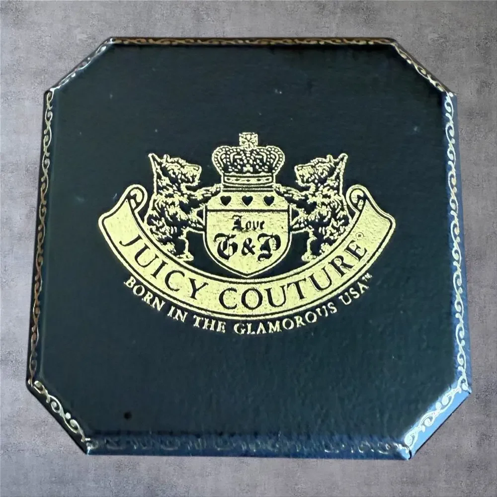 Juicy Couture Vtg Charm Box Brown Gold Crest Octagon Jewelry Case Y2K Nordstrom